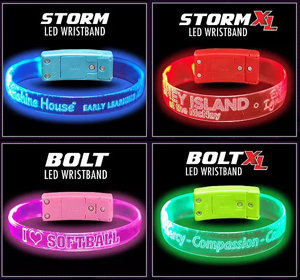 Custom LED Light-up Glow Light Band Bracelets Custom LED Light-up Glow Light Band Bracelets