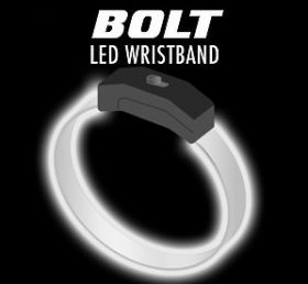 White - Black - Bolt LED Wristband