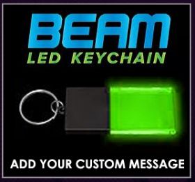 Black / Green - Beam LED Custom Light Up Acrylic Key Chains