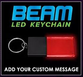 Black / Red - Beam LED Custom Acrylic Key Chain